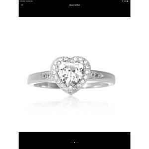 Gorgeous 1 Ct. Halo Design Heart Sim Diamond Ring Sz 8